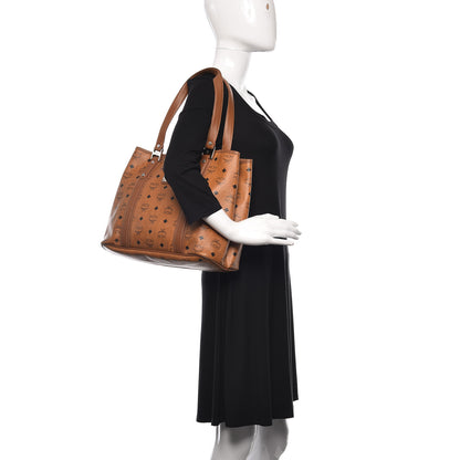MCM Visetos Shopper Tote Cognac 2 of 11