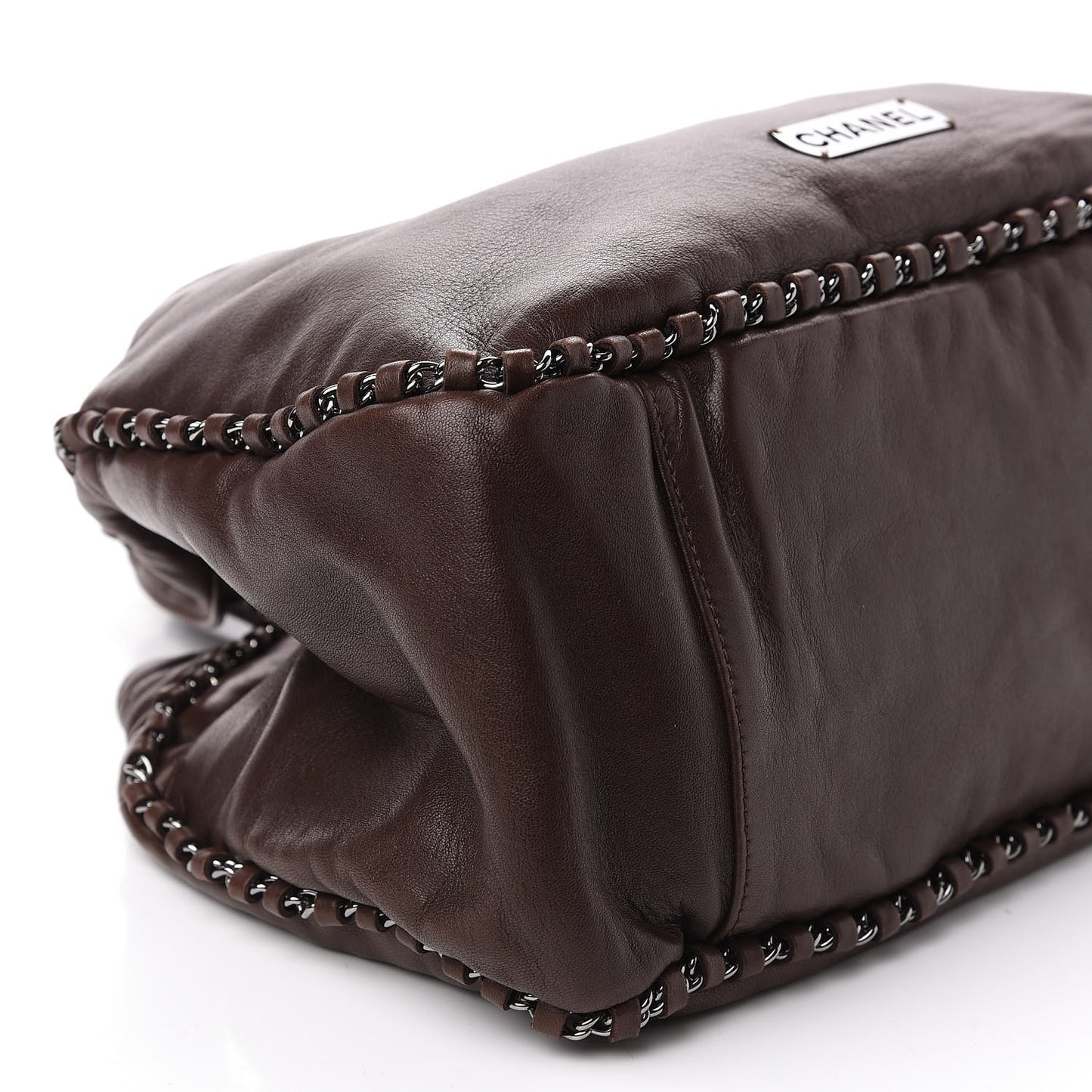 Calfskin Chain Hobo Brown