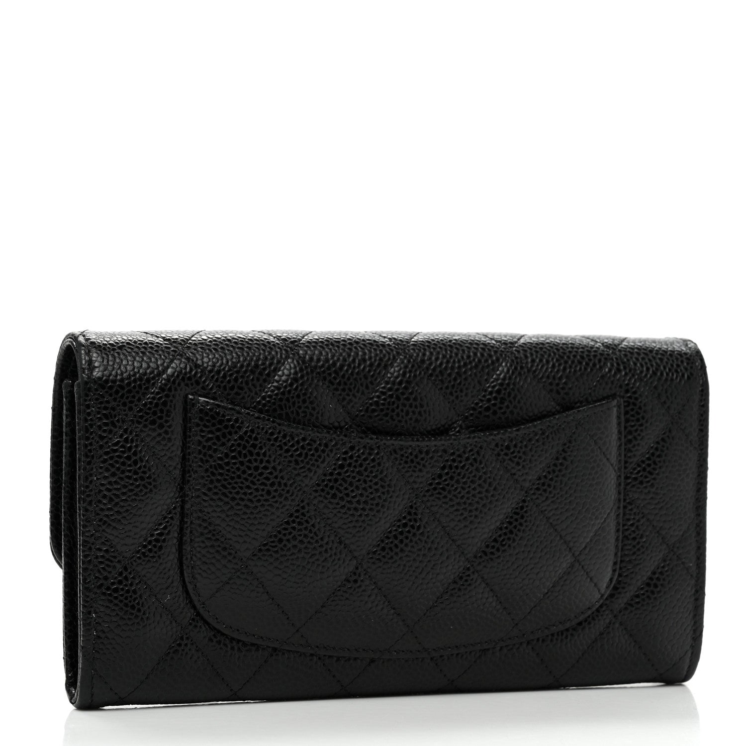 Chanel Caviar Quilted Long Flap Wallet Black 3 of 9
