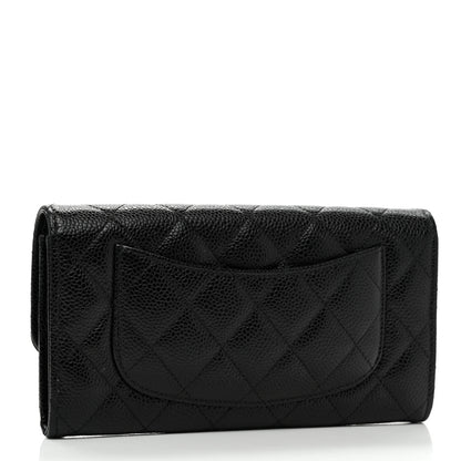 Chanel Caviar Quilted Long Flap Wallet Black 3 of 9