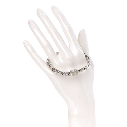 John Hardy Sterling Silver Diamond 7.5mm Classic Chain Bracelet 2 of 5