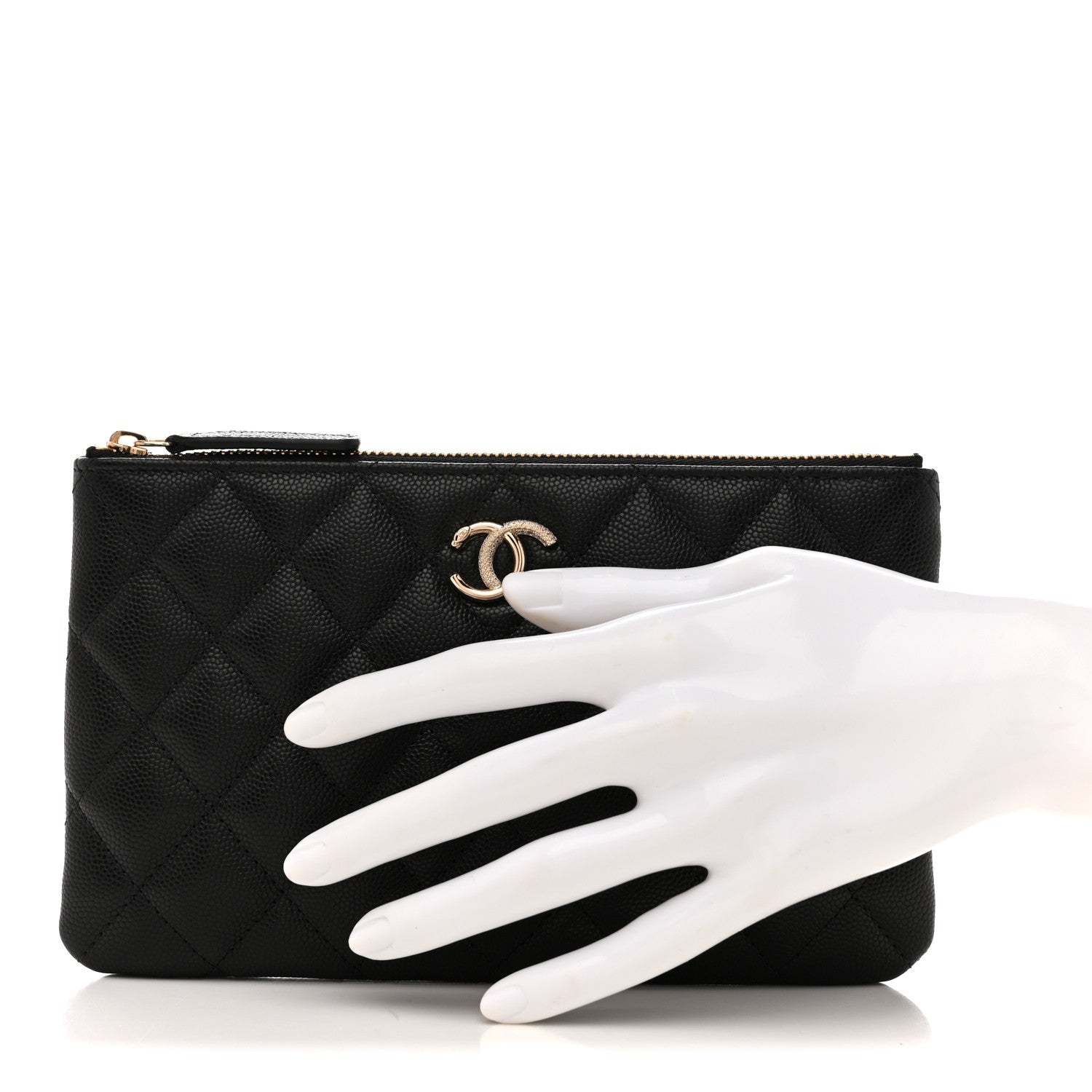 王*子様 CHANEL ブラック キルティング シガレットケース Chanel Caviar Quilted Crystal Cosmetic Case Black 1860079
