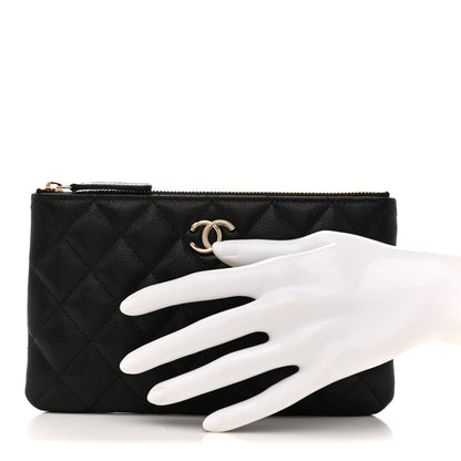 Chanel Caviar Quilted Crystal Cosmetic Case Black 2 of 7