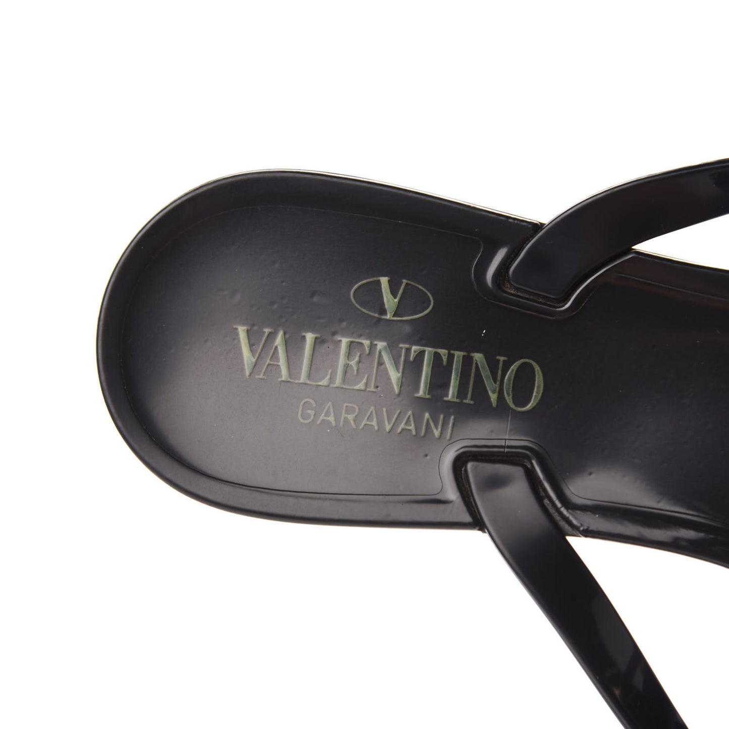 PVC Jelly Rockstud Bow Thong Sandals 38 Black