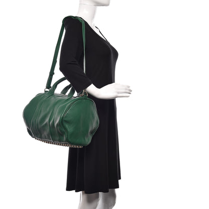 Alexander Wang Pebbled Calfskin Rocco Vine Green Gold Hardware 2 of 9