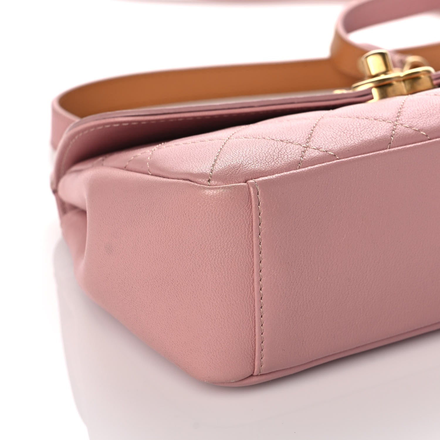 Chanel Lambskin Quilted Curved Flap Pink 9 of 11