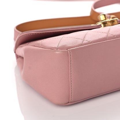 Chanel Lambskin Quilted Curved Flap Pink 9 of 11