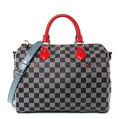 Louis Vuitton Damier Speedy Bandouliere 30 Black White 1 of 10