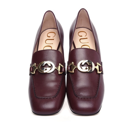 Gucci Malaga Kid Zumi Mid Heel Loafers 38 Vintage Bordeaux 5 of 11