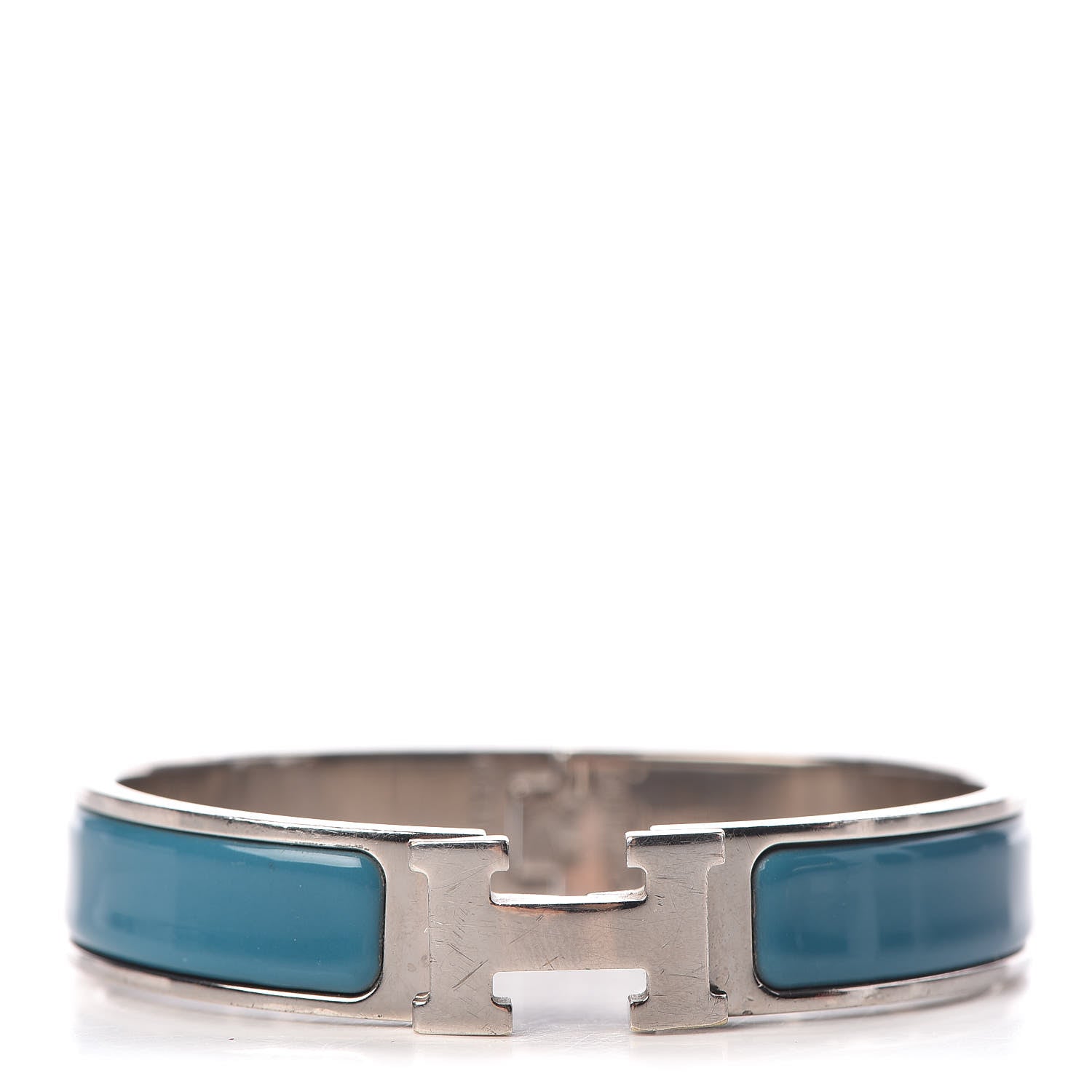 Hermes Enamel Narrow Clic Clac H Bracelet PM Bleu Indien 1 of 5