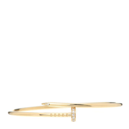 Cartier 18K Yellow Gold Diamond Small Juste Un Clou Bracelet 17 1 of 6