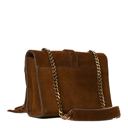 Saint Laurent Suede Fringe Baby Monogram Satchel Light Ocre 3 of 15