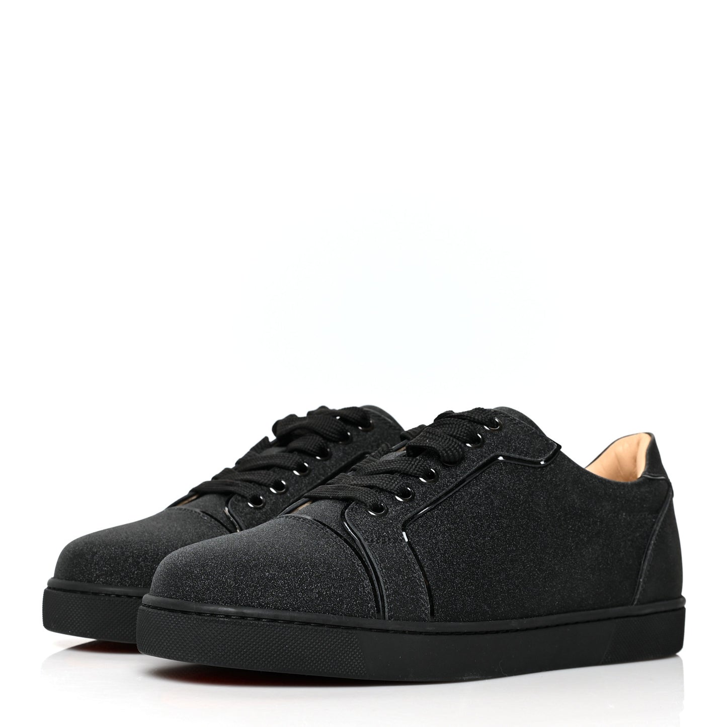 Glitter Calfskin Vieira Flat Sneakers 37.5 Black