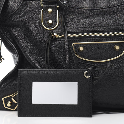 Balenciaga Chevre Gold Metallic Edge Hardware City Black 11 of 12