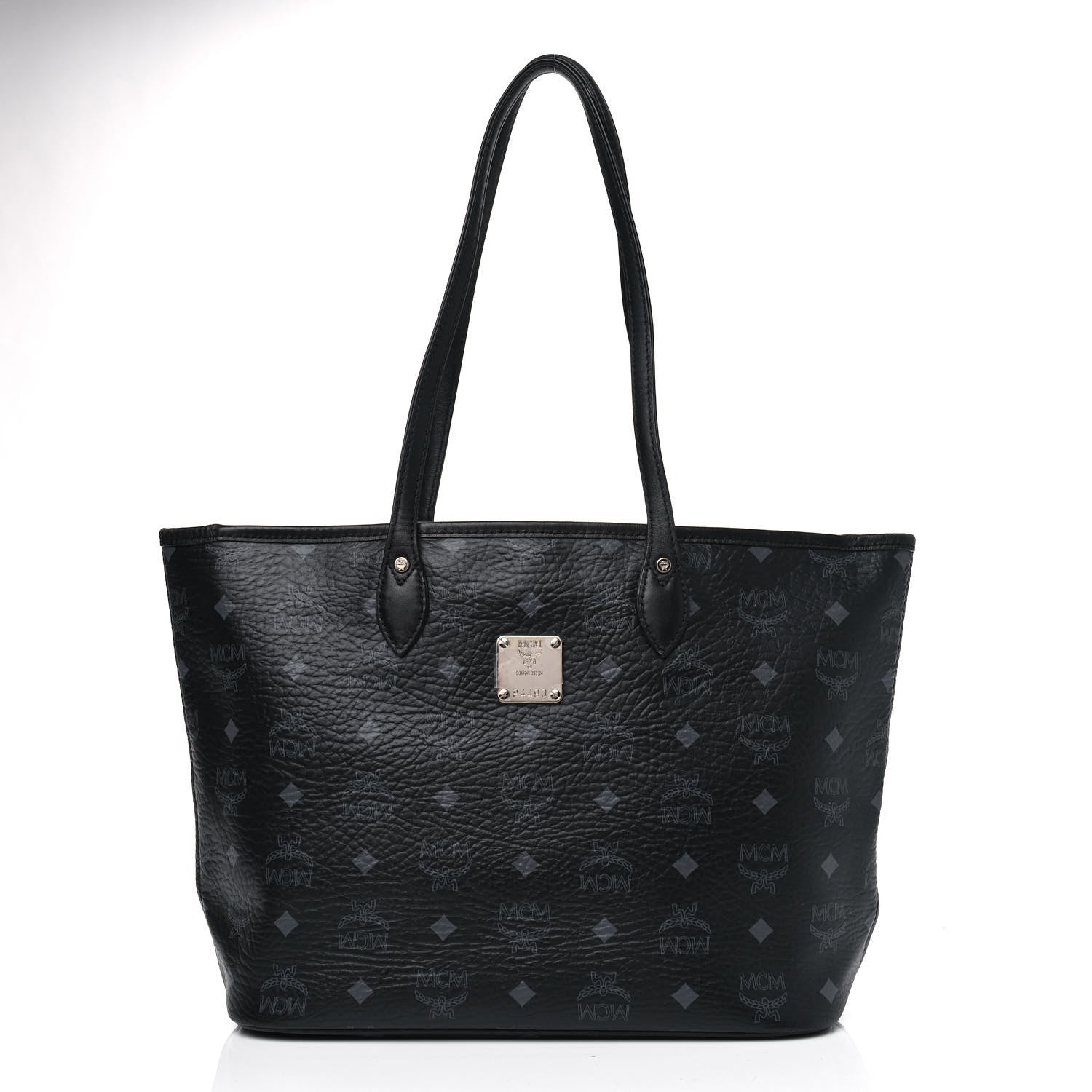 MCM Visetos Dog Bone Shopper Tote Black 1 of 6