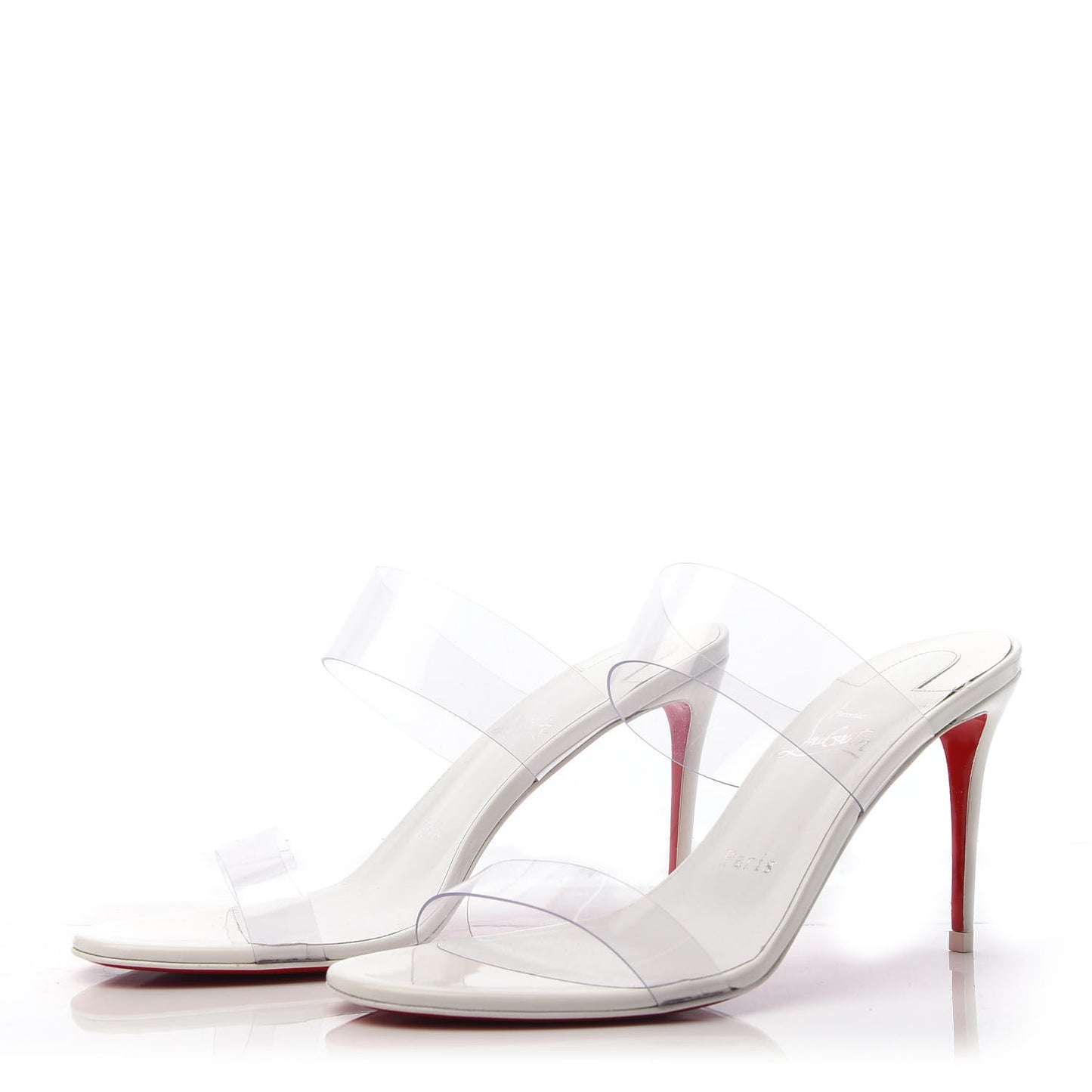 Patent PVC Just Nothing 85 Slide Sandals 38 White