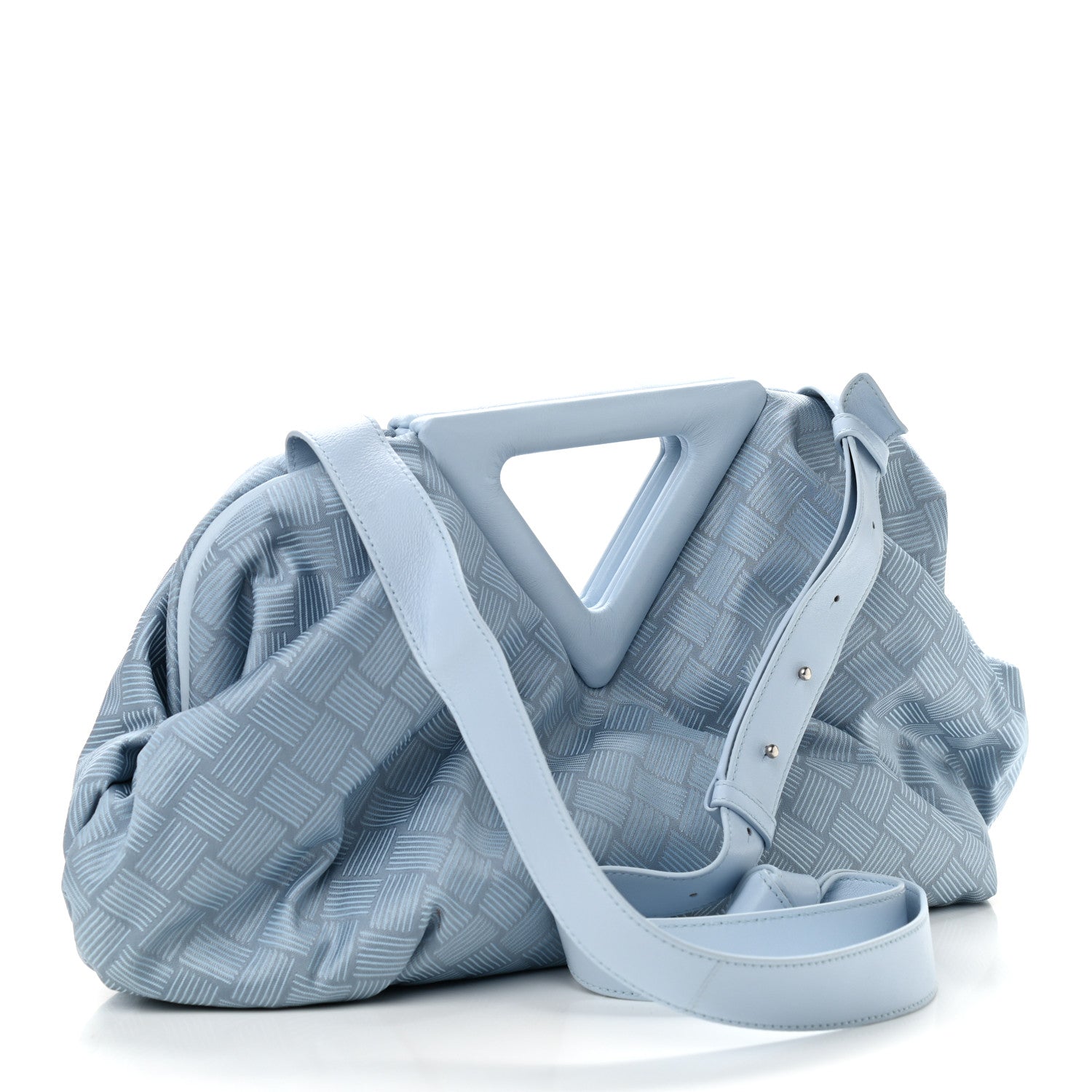 Bottega Veneta Fabric Intrecciato Small The Point Triangle Bag Light Blue 2 of 8
