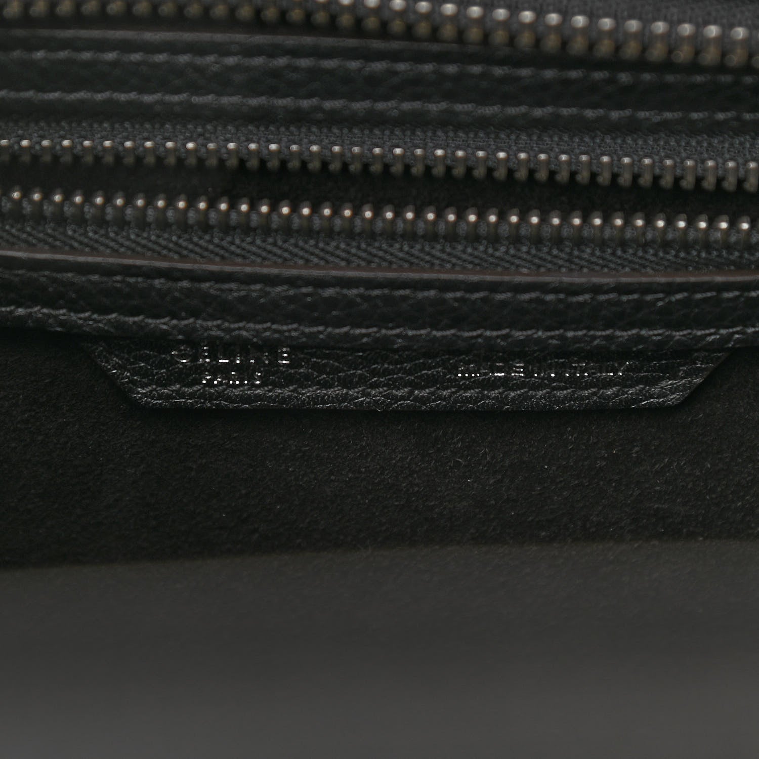 Celine Drummed Calfskin Micro Luggage Black 6 of 9