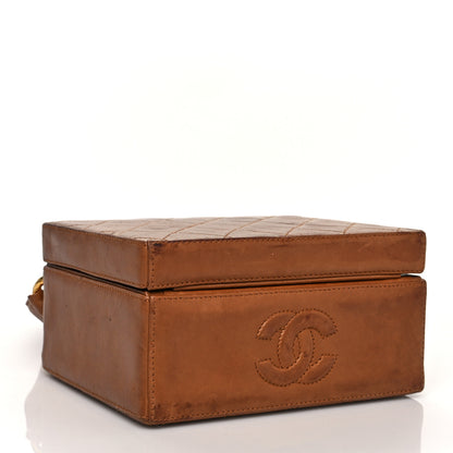Chanel Lambskin Quilted Box Shoulder Bag Brown 3 of 13