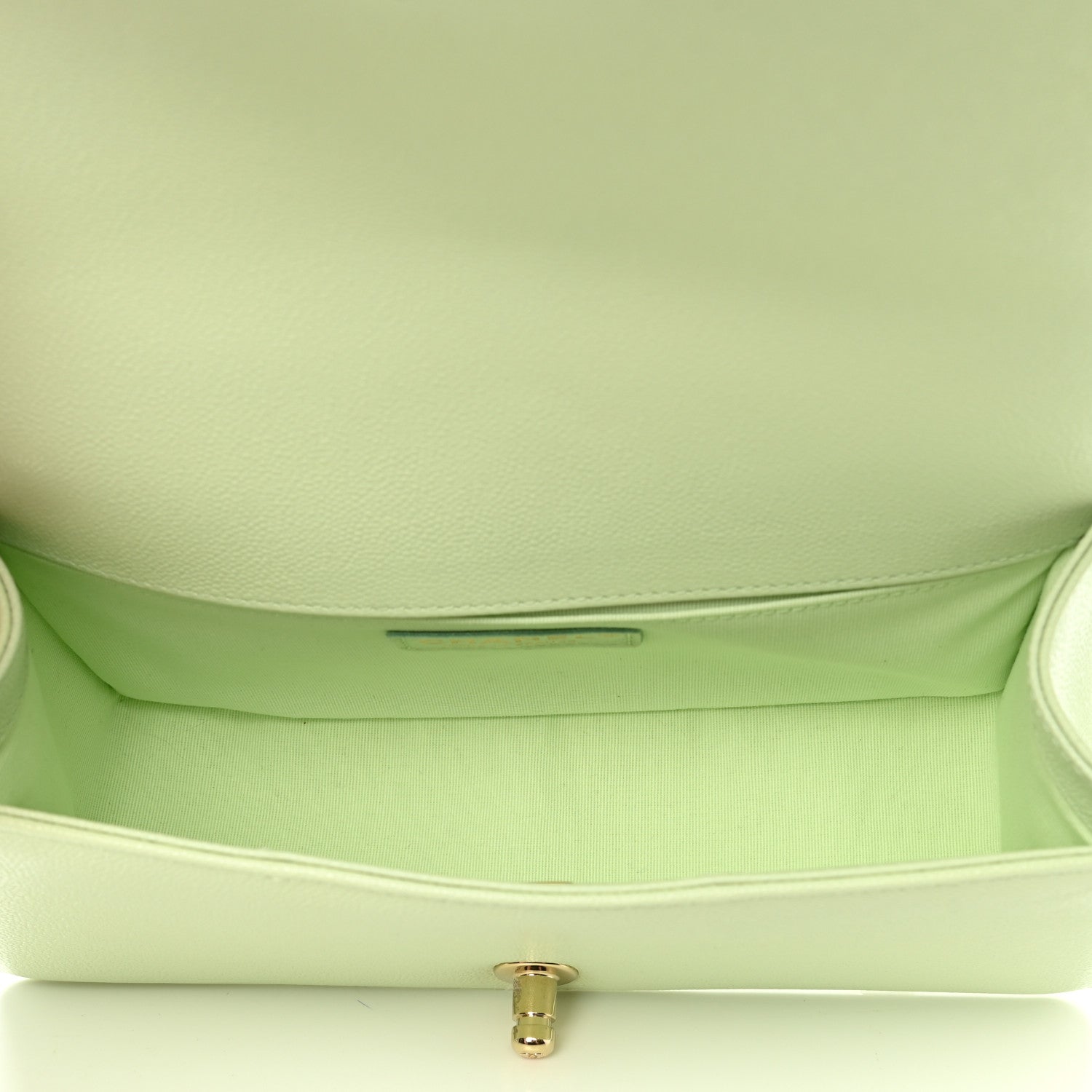 Chanel Caviar Chevron Quilted Medium Boy Flap Light Green 5 of 13