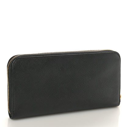 Prada Saffiano Fiocco Bow Zip Around Wallet Black 3 of 10
