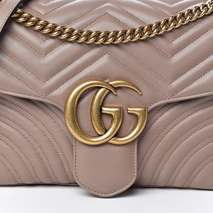 Gucci Calfskin Matelasse Medium GG Marmont Shoulder Bag Porcelain Rose 10 of 11