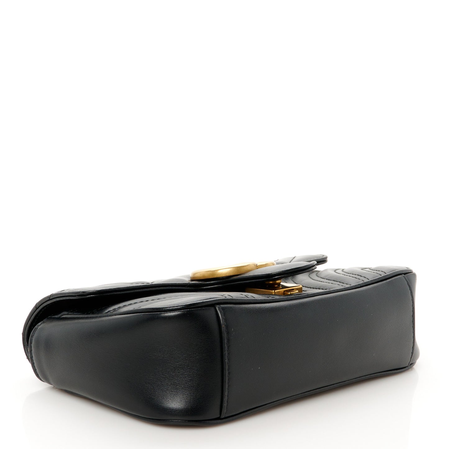 Calfskin Matelasse Mini GG Marmont Shoulder Bag Black