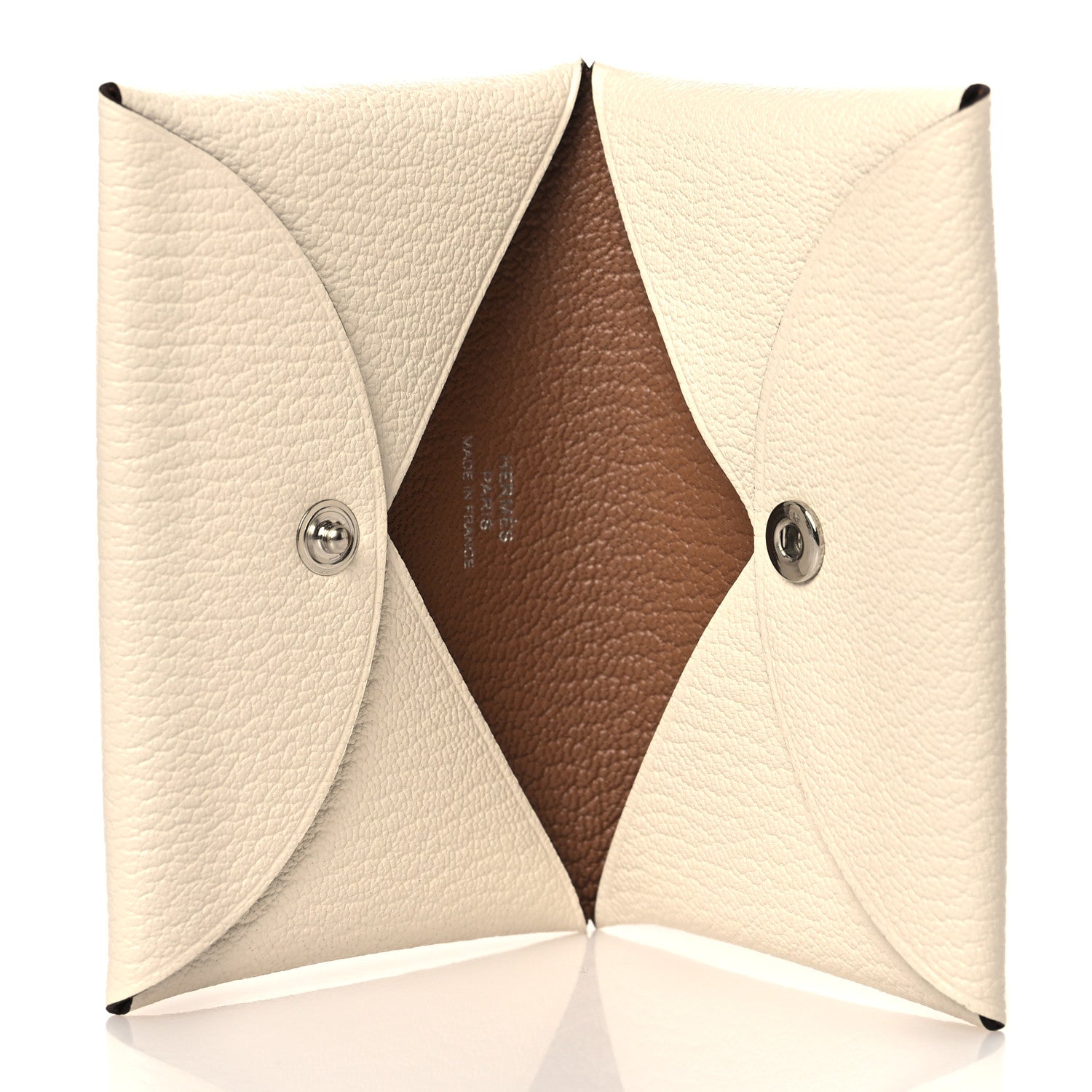 Hermes Chevre Mysore Verso Calvi Card Case Nata Biscuit 5 of 8