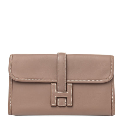 Hermes Swift Jige Duo Clutch Etoupe 1 of 9