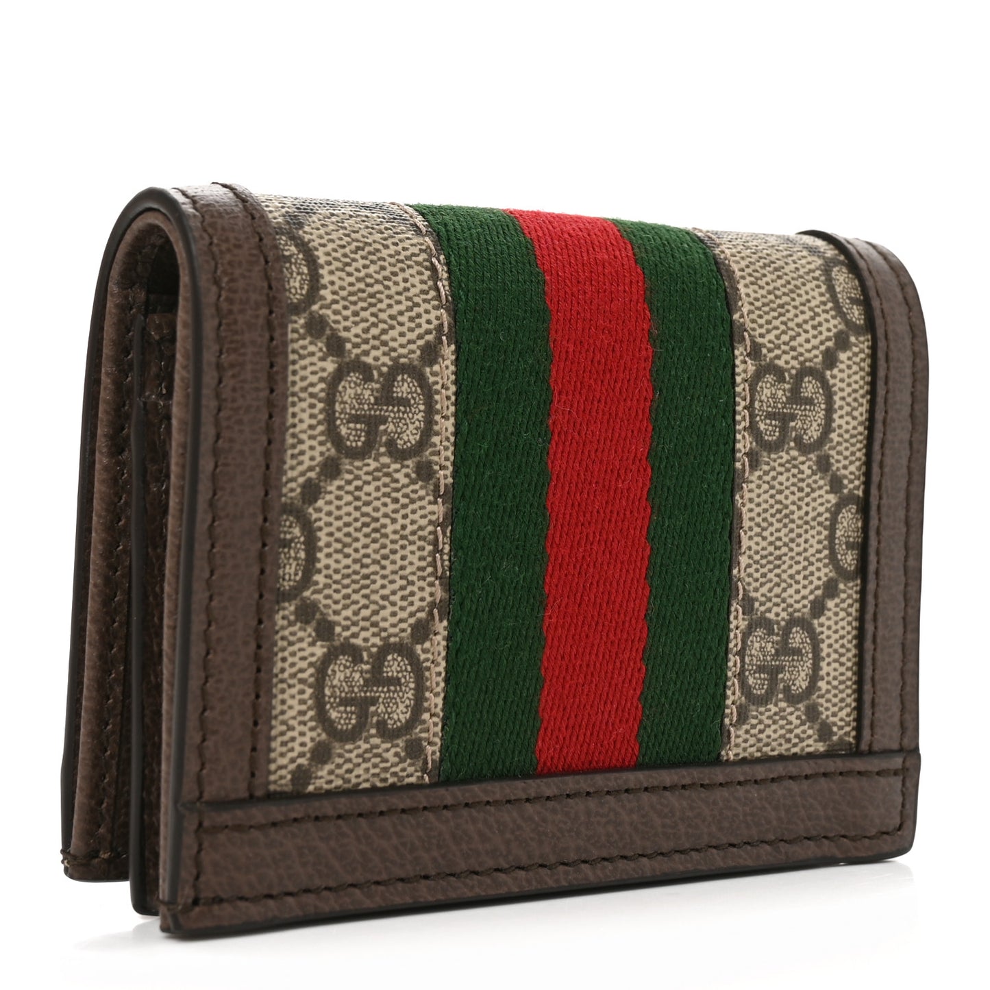 GG Supreme Monogram Web Ophidia Card Case Beige New Acero