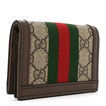 Gucci GG Supreme Monogram Web Ophidia Card Case Beige New Acero 3 of 7