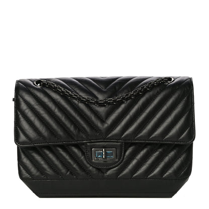 Chanel Aged Calfskin Chevron Quilted 2.55 Reissue 225 Flap So Black 1 of 13