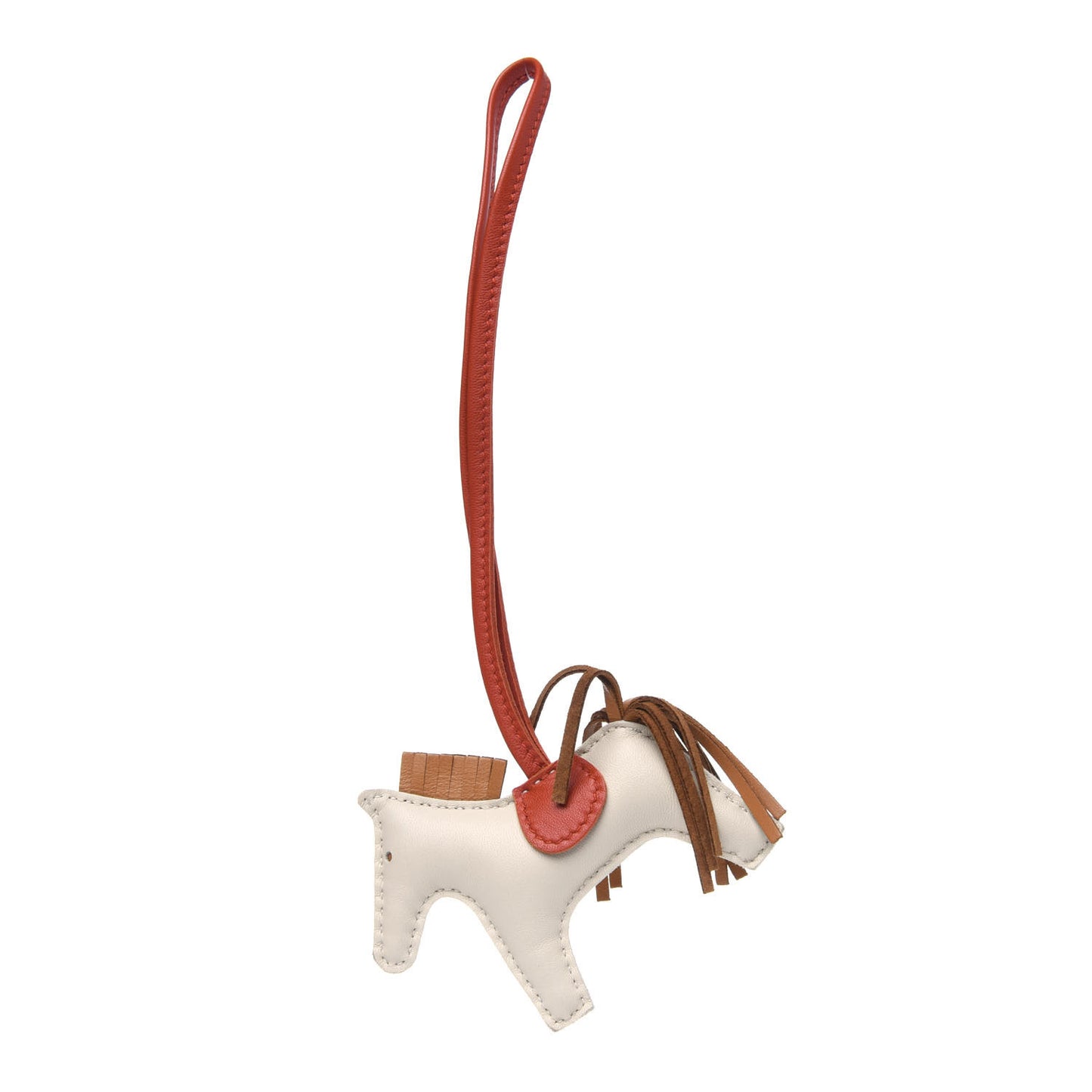 Milo Lambskin Grigri Rodeo Horse Bag Charm PM Craie Sesame Cornaline