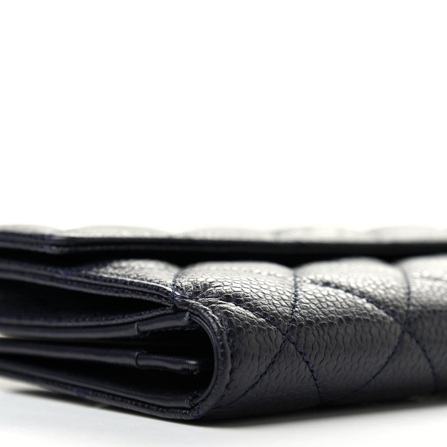 Caviar Quilted Large Flap Wallet Black