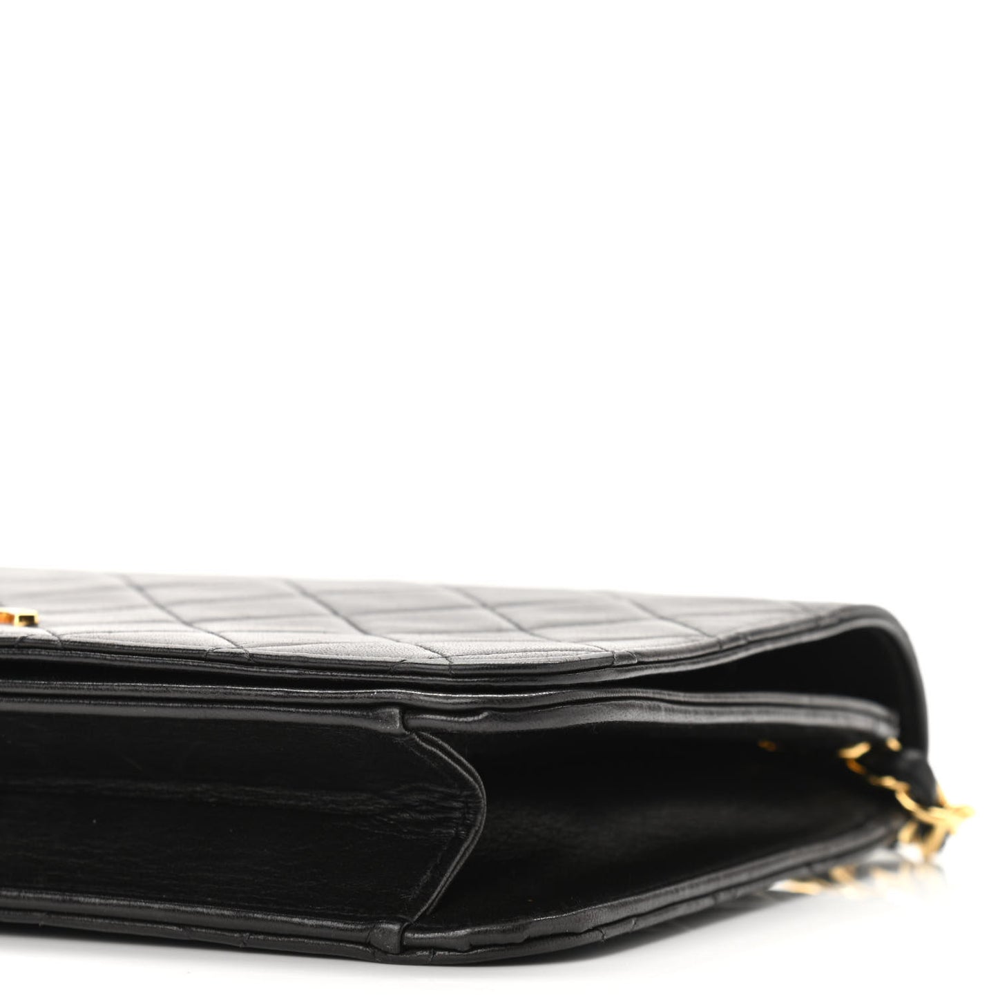 Lambskin Quilted Small Single Flap Black