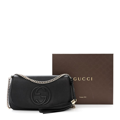Gucci Pebbled Calfskin Medium Soho Flap Crossbody Black 11 of 11