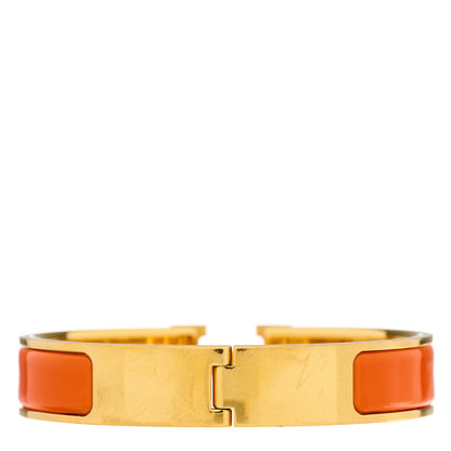 Hermes Enamel Narrow Clic Clac H Bracelet PM Orange 2 of 3