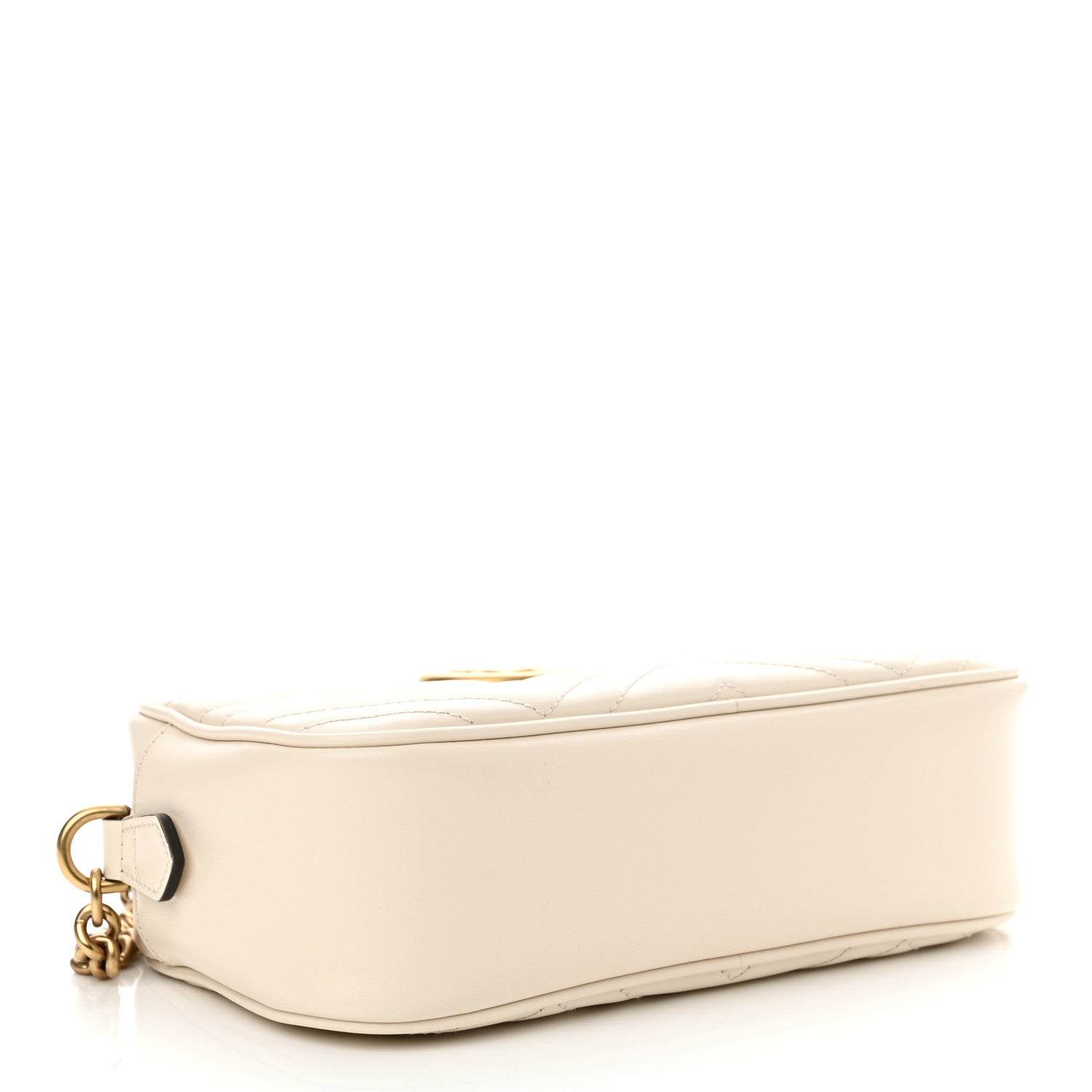 Gucci Calfskin Matelasse Small GG Marmont Chain Shoulder Bag White 4 of 10