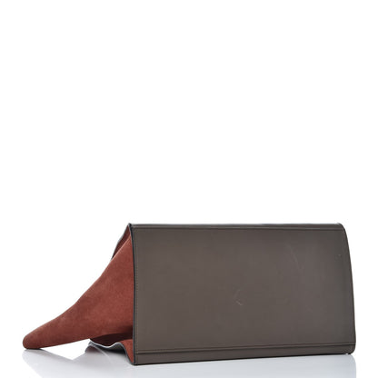 Celine Calfskin Suede Large Tri-Color Trapeze Terracotta 4 of 11