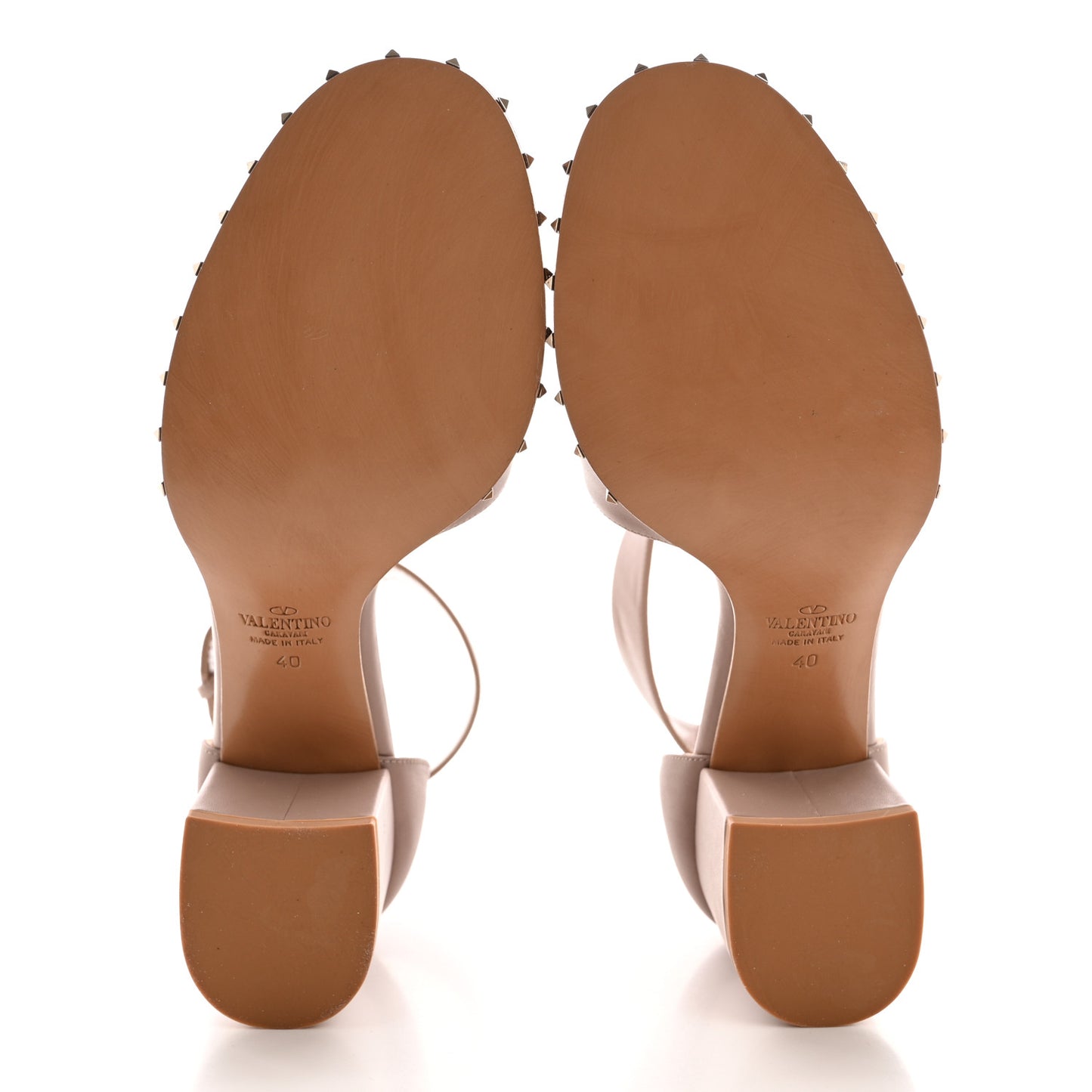 Nappa Soul Rockstud 65mm Sandals 40 Poudre