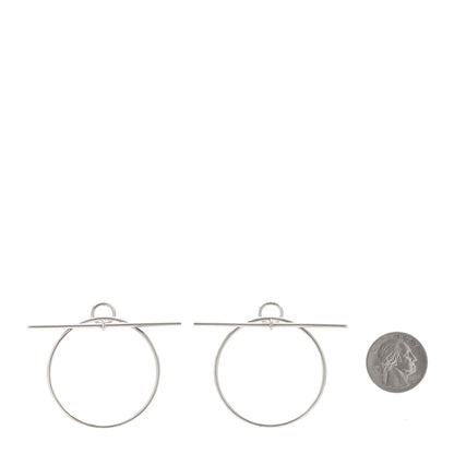 Hermes Sterling Silver MM Loop Earrings 2 of 5