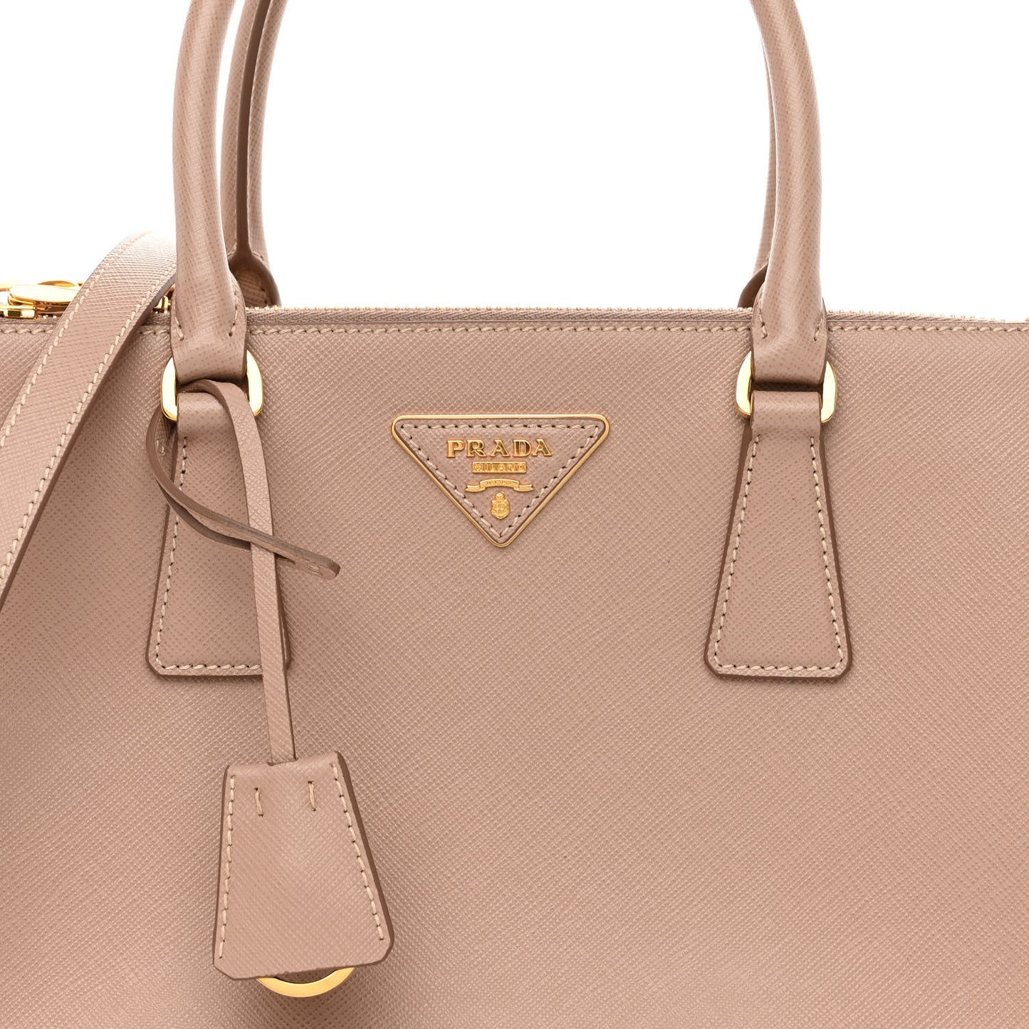 Saffiano Lux Small Galleria Double Zip Tote Cipria