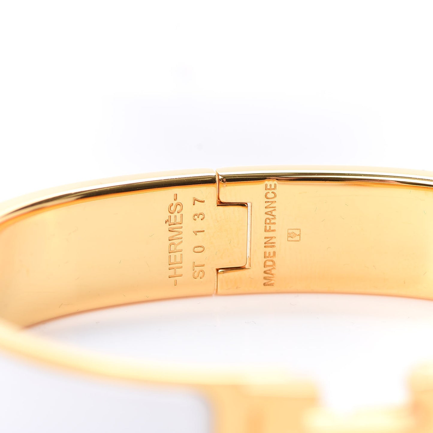 Enamel Narrow Clic Clac H Bracelet PM White