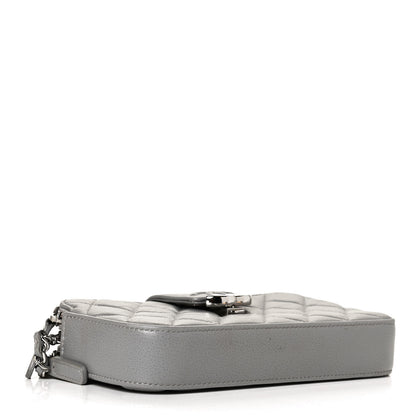 Chanel Grained Calfskin Quilted CC Box Clutch With Chain Grey 3 of 12