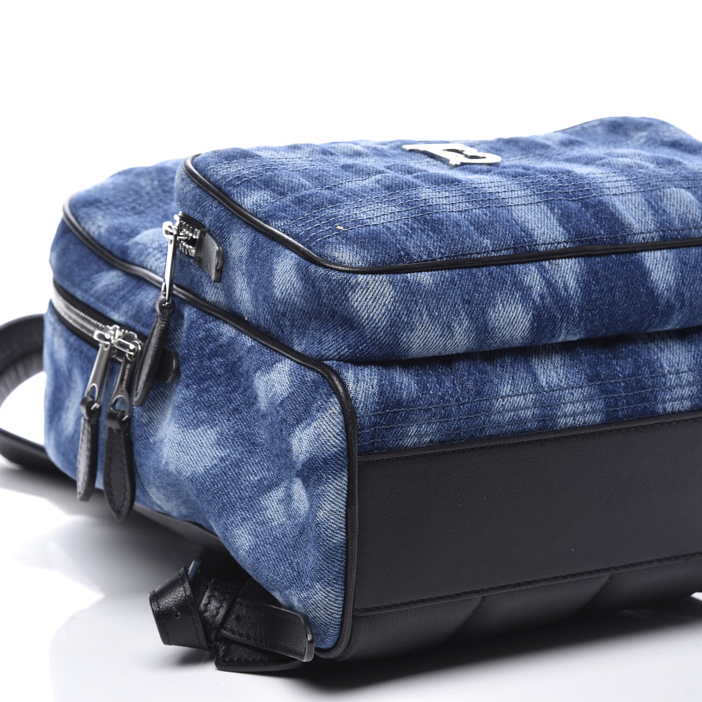 Denim Quilted Deer Print Backpack Blue