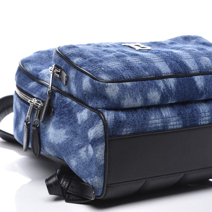 Burberry Denim Quilted Deer Print Backpack Blue 5 of 9