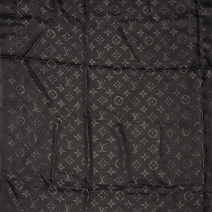 Louis Vuitton Silk Wool Monogram Shawl Black 3 of 4
