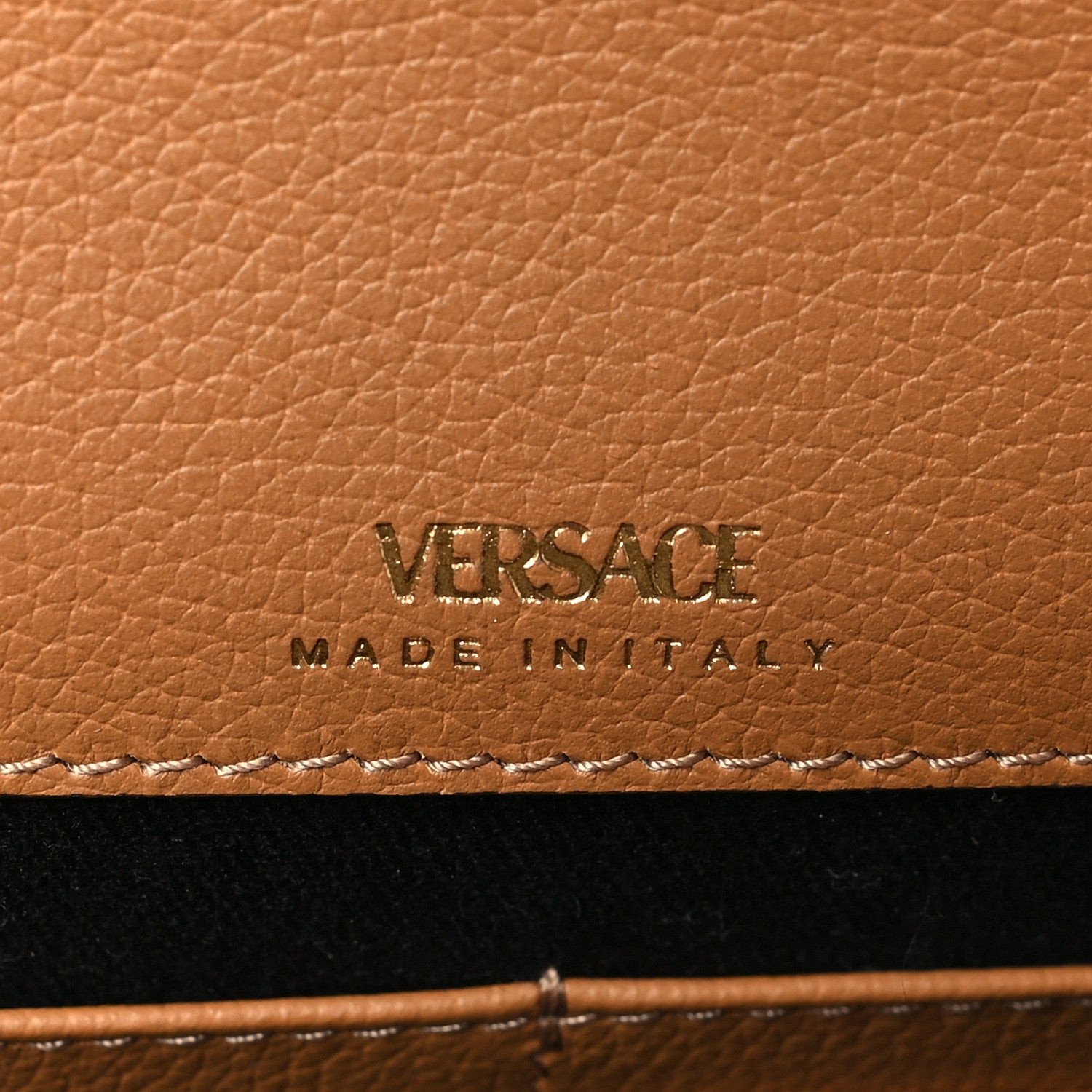 Versace Grained Calfskin La Medusa Crossbody Bag Brown 5 of 8