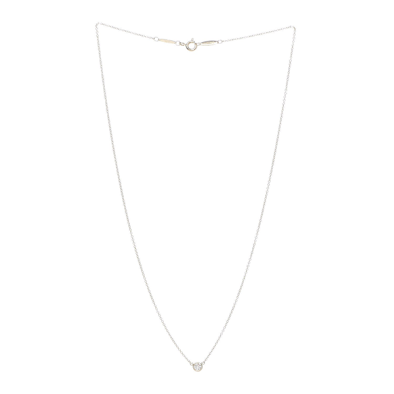 Tiffany 18K Yellow Gold Diamond .14ct Elsa Peretti Diamonds by the Yard Pendant Necklace 3 of 6