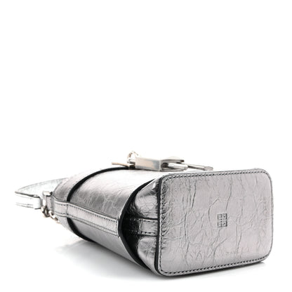 Givenchy Laminated Lambskin Micro Shark Lock Bucket Bag Silvery Grey 4 of 10